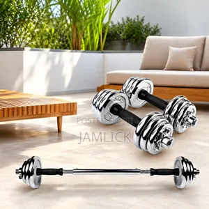 10KG Chrome Dumbbell Set With Barbell –Sh