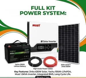 1.5kva Offgrid + 100Ah Lithium Battery + 630w Solar Panel + Cable