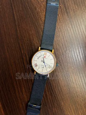 Naviforce Day-Date Watch, Blue Mesh Strap, Rose Gold Case
