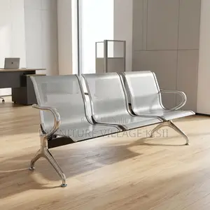 Metallic Office Link Chair-Steel
