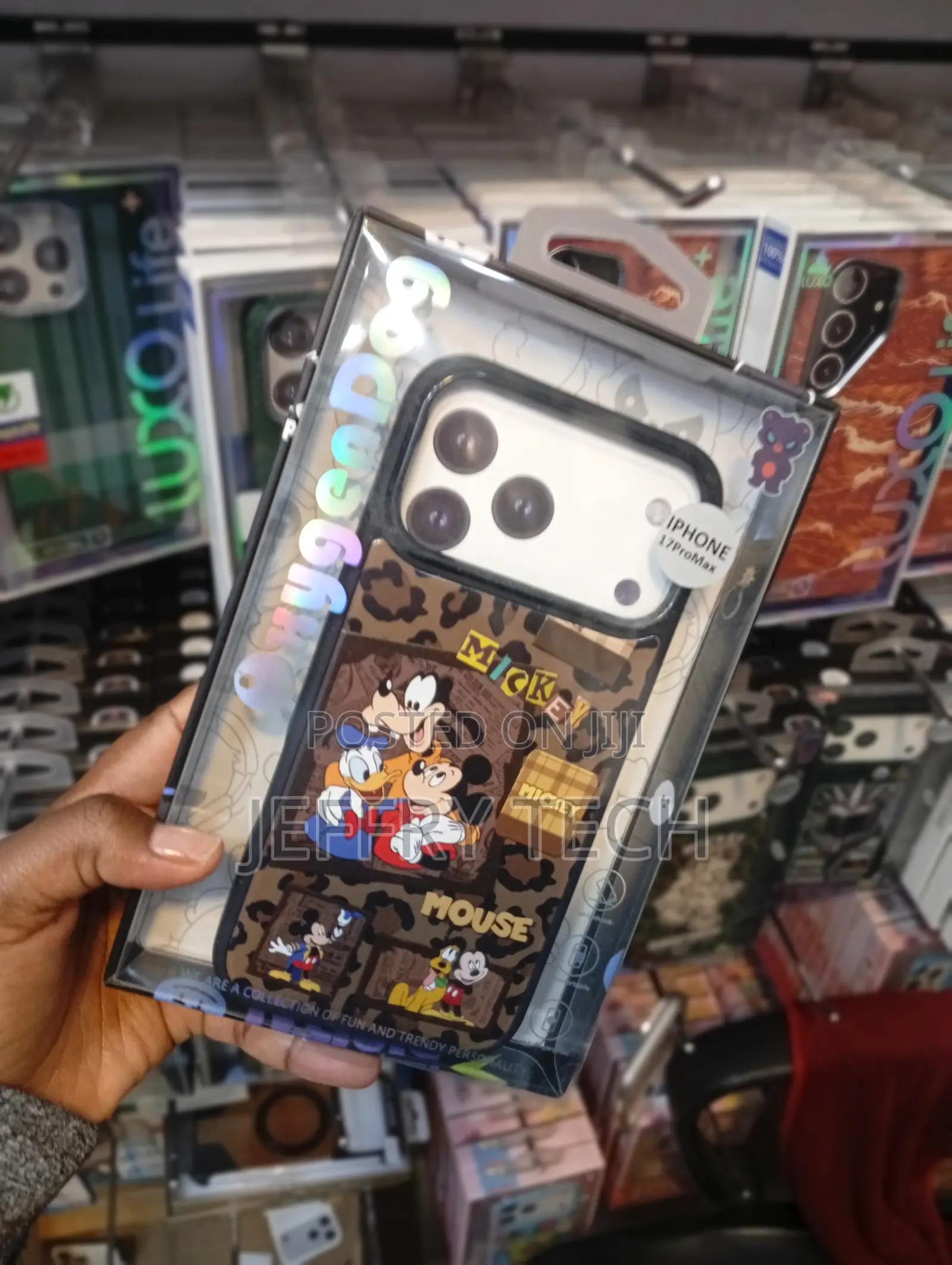 Mickey Mouse Leopard-Print Rugged Phone iPhone 16 Pro Max 17 Pro Max