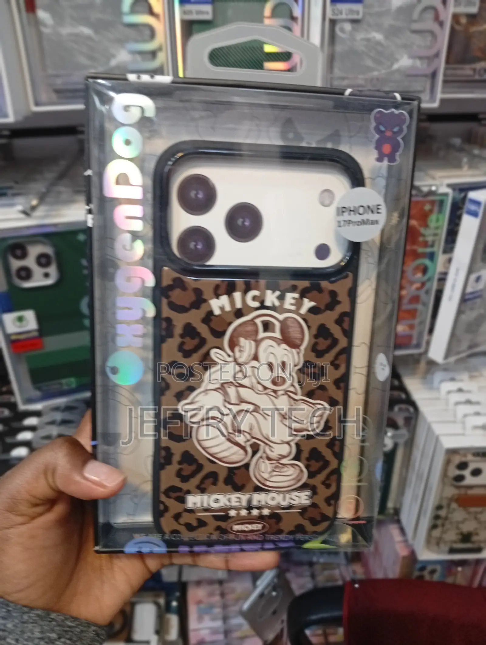 Mickey Mouse Leopard-Print Rugged Phone iPhone 16 Pro Max 17 Pro Max