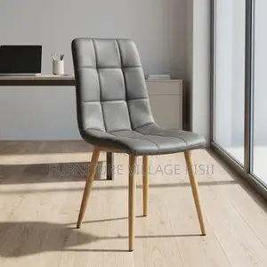 Gray Dining Seat With Gold Frame