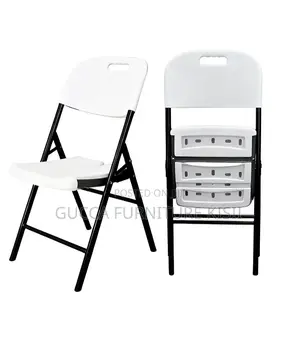 White Ergonomic Foldable Dining Chair