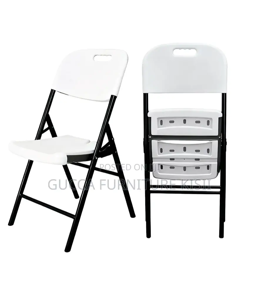 White Ergonomic Foldable Dining Chair