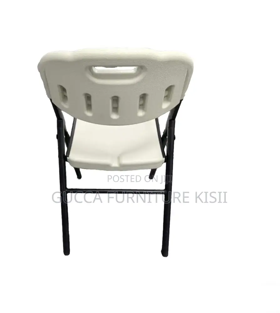 White Ergonomic Foldable Dining Chair