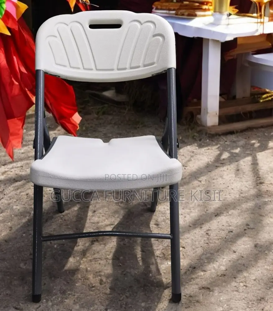 White Ergonomic Foldable Dining Chair