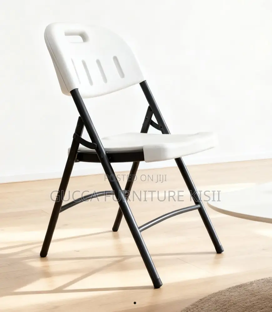 White Ergonomic Foldable Dining Chair
