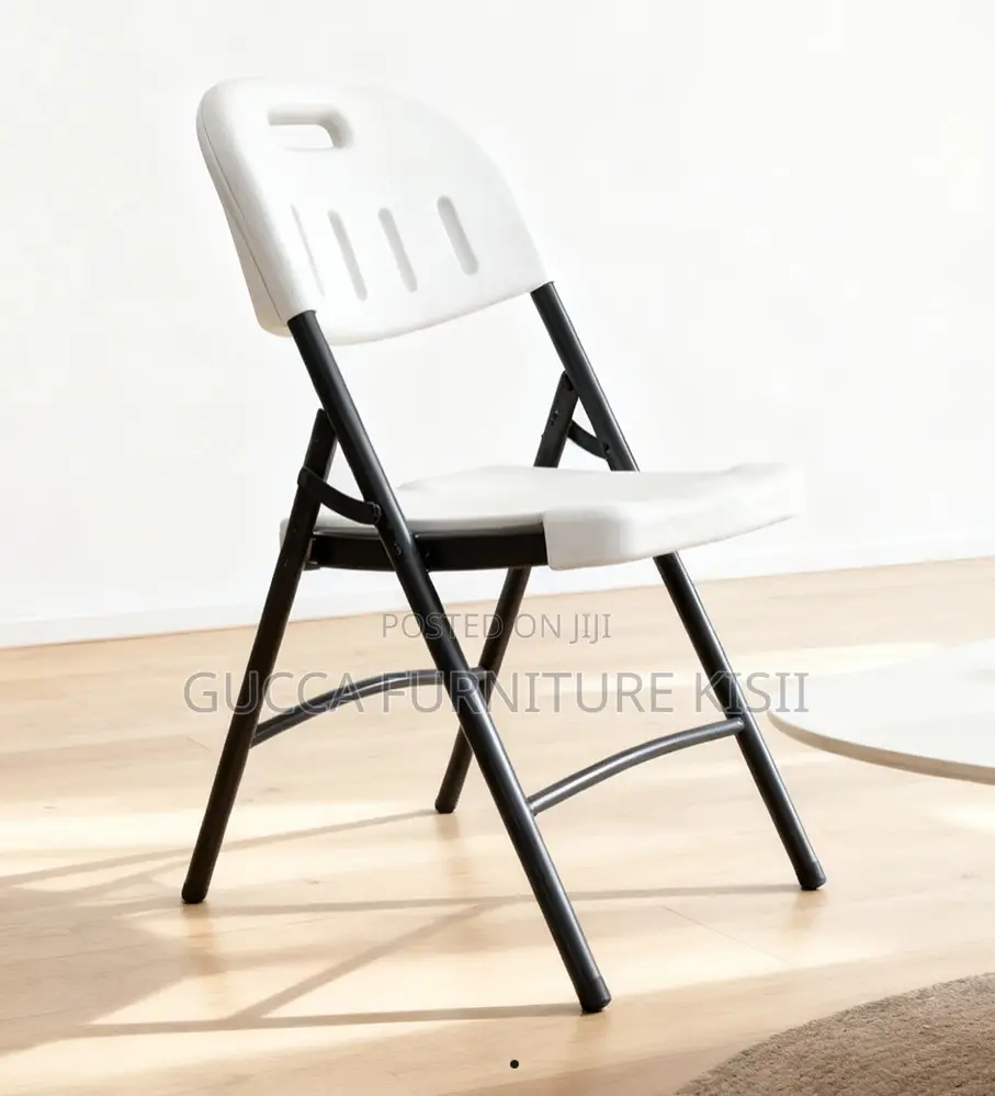White Ergonomic Foldable Dining Chair