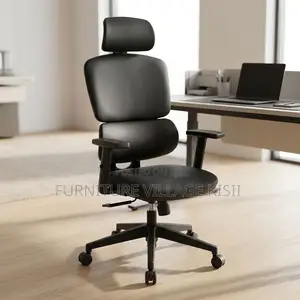 Fabric Orthopedic Office Chair- In Black