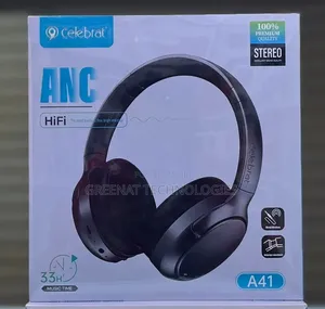 Celebrat Bluetooth Headphones A41 With ANC HiFi Stereo 33H Music Time