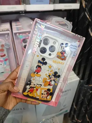 Mickey Mouse Cartoon Clear Protective Phone Case iPhone 15 Pro Max.