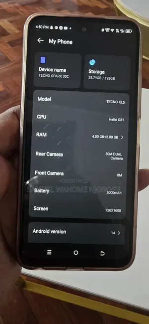Tecno Spark 30C 128 GB Silver