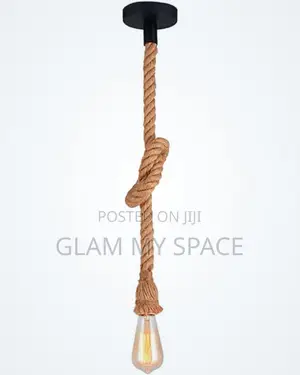 Rustic Single Bulb Beige Sisal Hemp Rope Chandelier Pendant Light