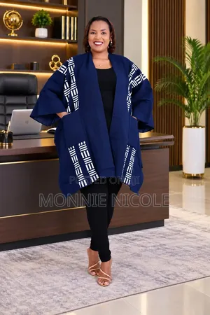 Women Navy Blue Official/Casual Poncho.