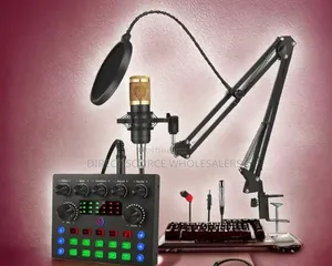 BM800 Studio Microphone With V8K Audio Mixer for Live Streaming