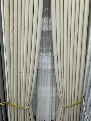 Bilge. Cream Grey Curtains and Sheers