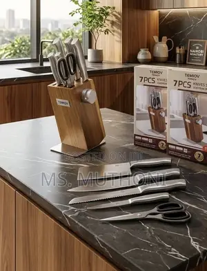 8 PC High-Quality Stainless Steel Knife Set With Sharpener