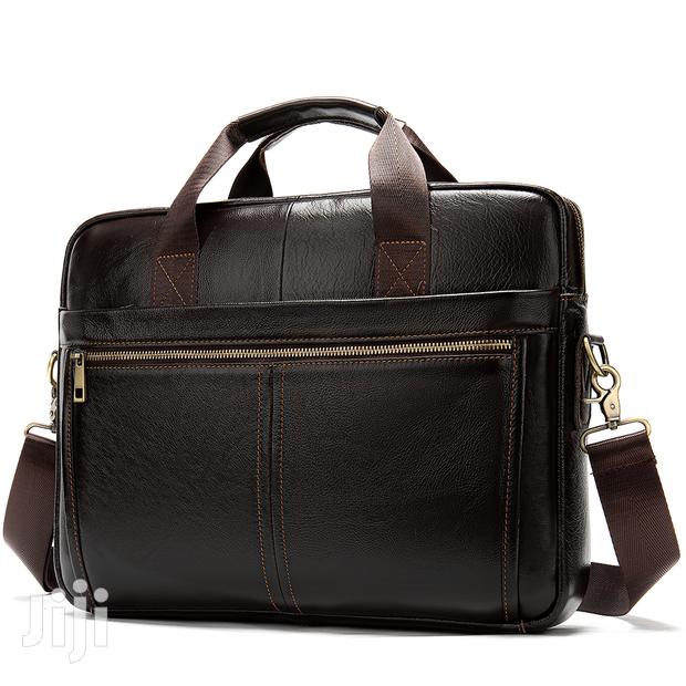 Genuine Leather Laptop Office Bag - Coffee # 8572