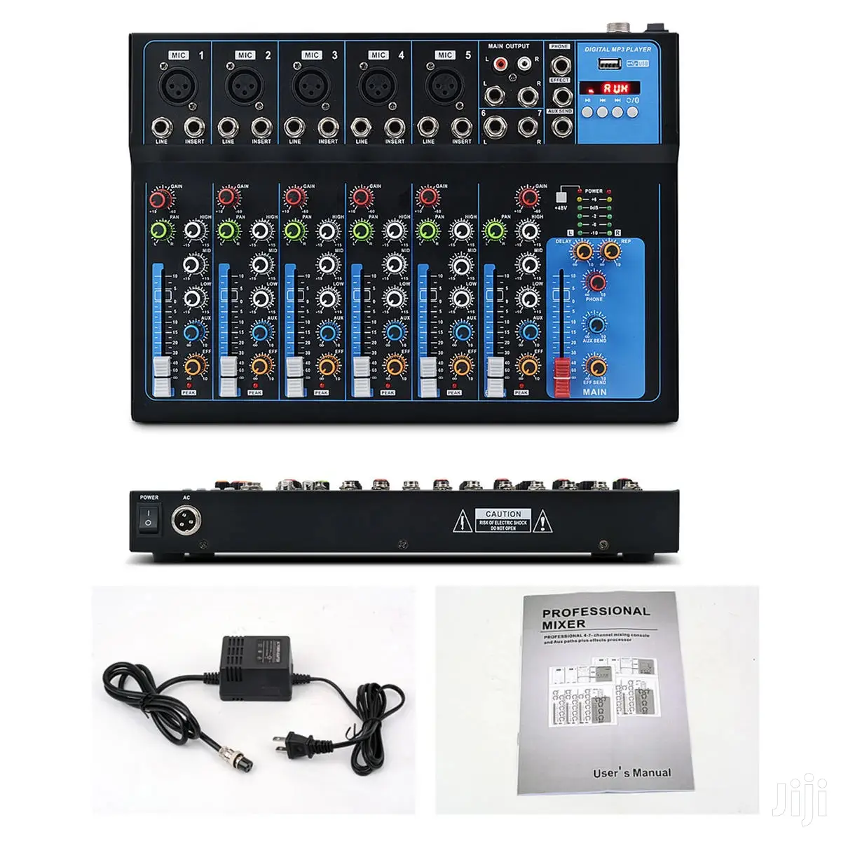 7 Channel Audio Plain Audio Mixer With Bluetooth LED Digital Display