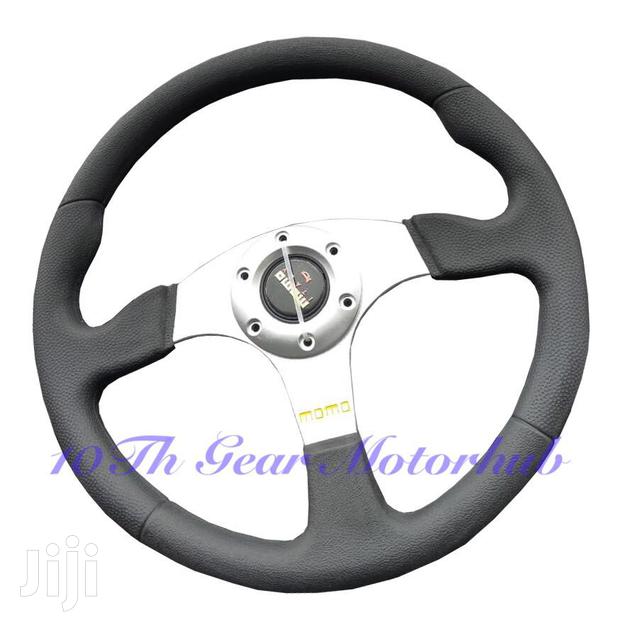 Sport Steering Wheel Black and Silver