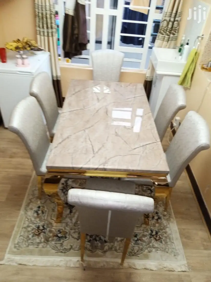 Marble Dining Table and Accompanying Chairs. Free Delivery