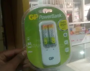 Gp Rechangable Batteries + Charger AA 2pack