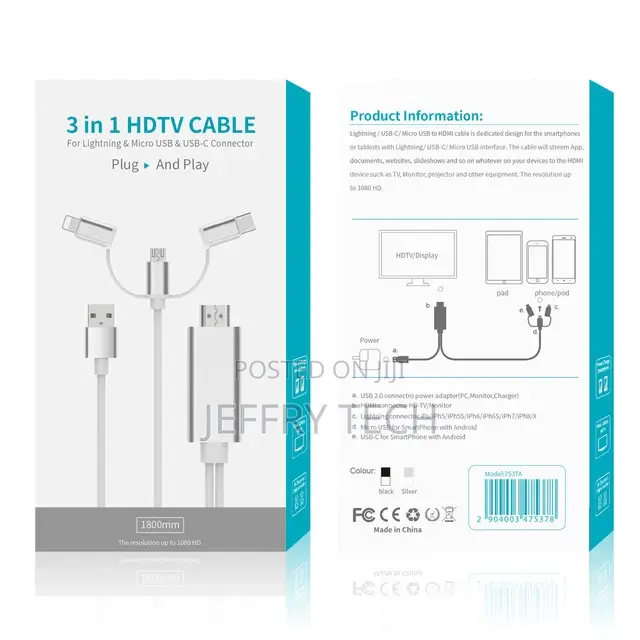 Apple Android Type To HDMI 3 In 1 Mobile Phone With The Same Line Ios