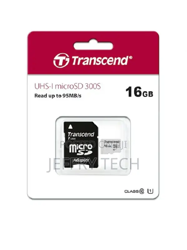 Transcend 16GB 300S UHS-I Microsdhc Memory Card With SD Adapter